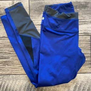 Zella Athletic Leggings Blue Black Gray M